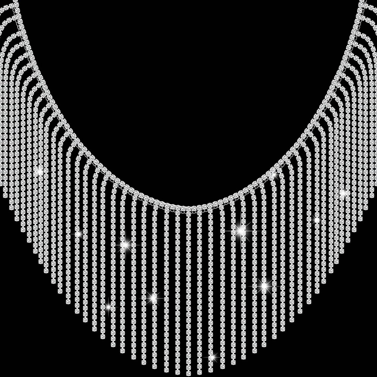 The Starlet - Crystal Diamond Fringe Collar