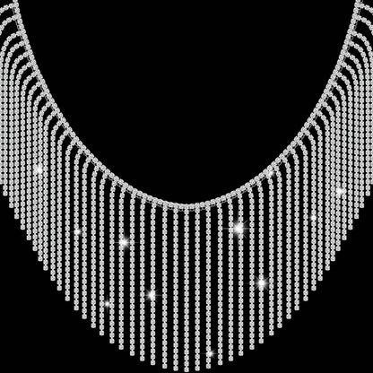 The Starlet - Crystal Diamond Fringe Collar